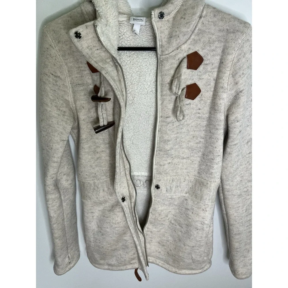 Bench. Urbanwear Wm Sm Fur White Button Coat Sherpa Jacket‎ Y2K 00s Nordic